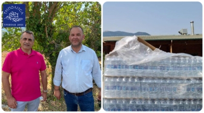20 παλέτες μπουκάλια νερό για τη δοκιμαζόμενη Γορτυνία από το Δήμο Τρίπολης